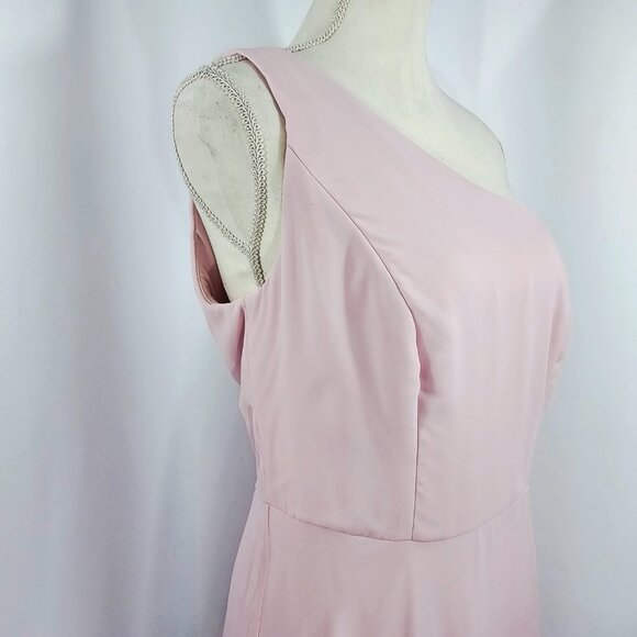 Thread Women's Pink One Shoulder Circle Skirt Chiffon Maxi Dress Size 10R NWT - Picture 7 of 16